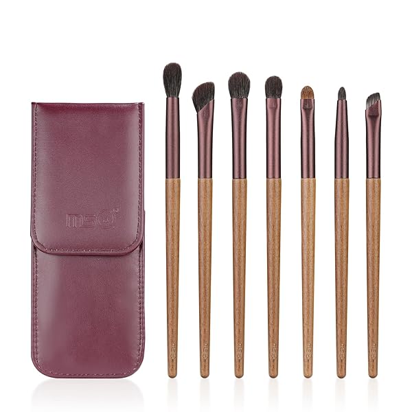 アイメイクブラシ7本 メイクブラシセット ブレンディングブラシ カラーブラシシックルノーズシャドウブラシ アイライナーブラシ 眼窩ブラシ ポニーヘア 繊細なアイメイク