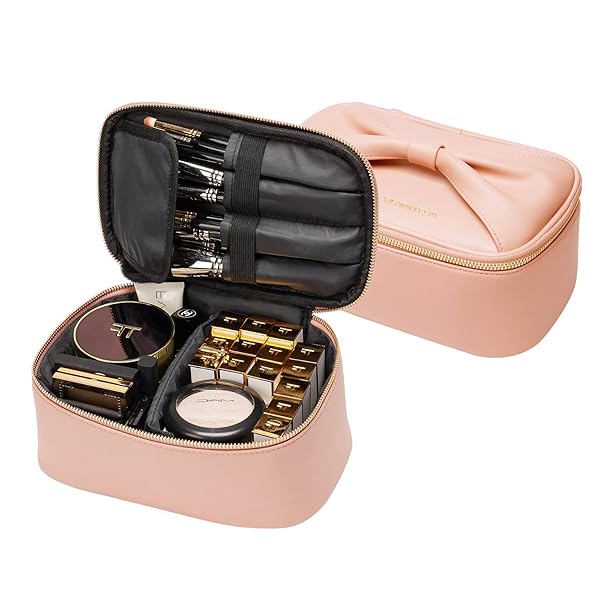 バニティポーチ 化粧ポーチ 大容量 かわいい ブラシ入れ 機能的 リボンハンドル 化粧ボックス 持ち運び 仕切り バニティケース コスメポーチ メイクポーチ コスメケース ミニメイクボックス 化粧品ケース 旅行用 携帯便利 ギフト プレゼント適用 韓