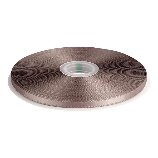 両面サテンリボン 幅6mm 長さ91M 髪飾りのDIY 装飾素材 花束 ギフト ラッピング -チョコレートチップ