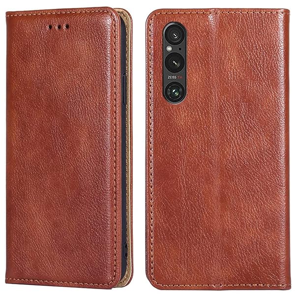 for Xperia 1 V ケース 手帳型 1V SOG10/SO-51D カバー 上品 高級PUレザー 横置きスタンド機能 カード収納 2枚 人気 マグネット搭載 耐衝撃 全面保護 シンプルカバー 便利 ハンドメイド 高質感皮革 おしゃれ 汗や