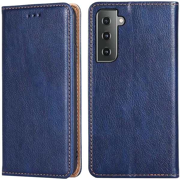 For Galaxy S21 ケース 手帳型 for ギャラクシーS21 5G SC-51B/SCG09 カバー 上品 高級PUレザー 横置きスタンド機能 カード収納 2枚 人気 マグネット搭載 耐衝撃 全面保護 シンプルカバー 便利 ハンドメイド