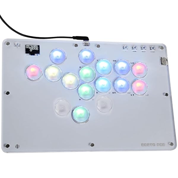 Haute42 レバーレス アケコン T16 PROホワイト レバーレスコントローラー ｜EVO大会対応・膝置き可｜ 静音強化/絶妙押し心地 無遅延 格ゲー向け For PC Switch2 Switch PS4 PS3 RGB LED ホットスワッ