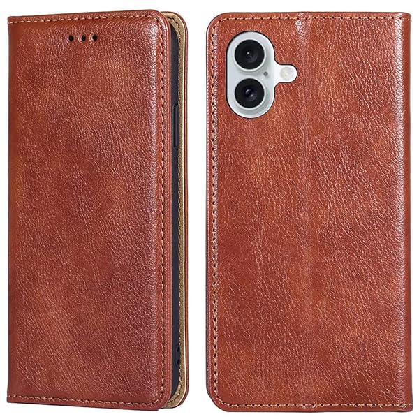 for iPhone 16 Plus ケース 手帳型 for アイフォン16 プラス カバー 上品 高級PUレザー 横置きスタンド機能 カード収納 2枚 人気 マグネット搭載 耐衝撃 全面保護 シンプルカバー 便利 ハンドメイド 高質感皮革 おしゃ