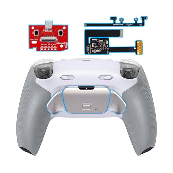 ps5コントローラーBDM-010/020対応RISE Plus MAX RMBバックパドルキット、クリッキートリガーストップ＆ラバーグリップ付き、ps5コントローラー対応用リマップ可能なリアルメタル背面ボタンキット-コントローラーは含まれていません
