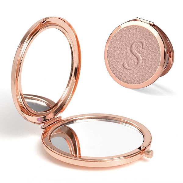 コンパクトミラー 2倍拡大鏡 拡大鏡 両面化粧鏡 メイク 手鏡 小さいミラー 携帯 両面鏡 トラベル 折りたたみ 角度調整可 軽量 化粧直し 持ち運び 女性 化粧道具 誕生日 母の日 ギフト