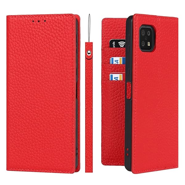 for Sharp AQUOS Sense6 ケース手帳型 SH-54B SHG05 SH-M19 スマホケース 牛革製品 本革レザー 財布型カバー カード収納 スタンド機能 内蔵マグネット 手作り柔らかい シャープ アクオス センス6 携帯カバー