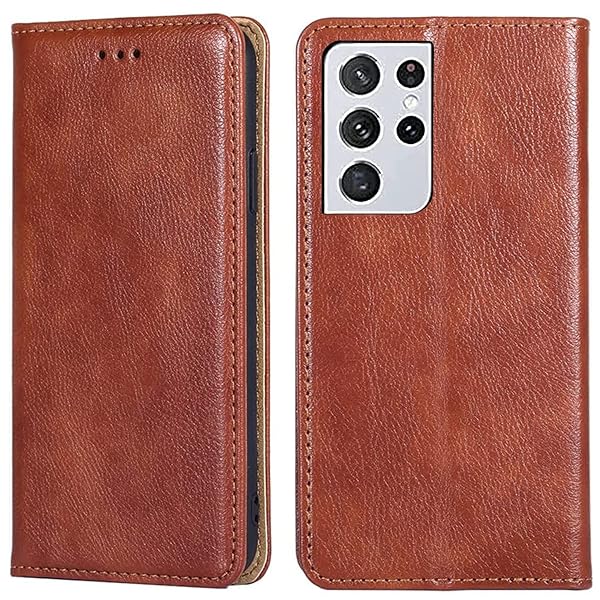 For Galaxy S21 Ultra ケース 手帳型 for ギャラクシーS21 Ultra SC-52B カバー 上品 高級PUレザー 横置きスタンド機能 カード収納 2枚 人気 マグネット搭載 耐衝撃 全面保護 シンプルカバー 便利 ハンド