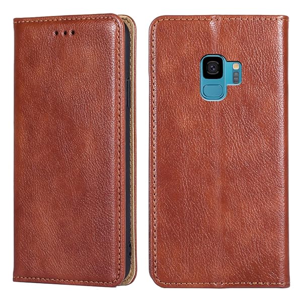 For Galaxy S9 ケース 手帳型 for ギャラクシーS9 SC-02K/SCV38 カバー 上品 高級PUレザー 横置きスタンド機能 カード収納 2枚 人気 マグネット搭載 耐衝撃 全面保護 シンプルカバー 便利 ハンドメイド 高質感皮