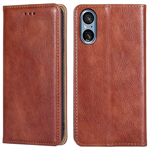 for Xperia 5 V ケース 手帳型 5V SO-53D/SOG12 カバー 上品 高級PUレザー 横置きスタンド機能 カード収納 2枚 人気 マグネット搭載 耐衝撃 全面保護 シンプルカバー 便利 ハンドメイド 高質感皮革 おしゃれ 汗や