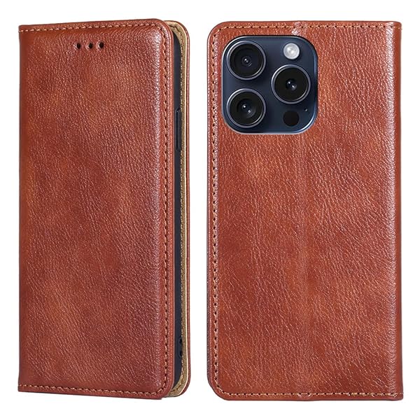 for iPhone 15 Pro Max ケース 手帳型 for アイフォン15 プロ マックス カバー 上品 高級PUレザー 横置きスタンド機能 カード収納 2枚 人気 マグネット搭載 耐衝撃 全面保護 シンプルカバー 便利 ハンドメイド 高質