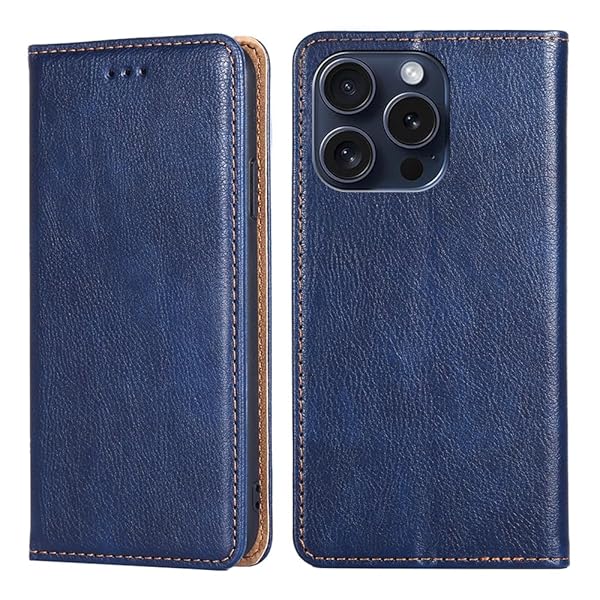 for iPhone 15 Pro ケース 手帳型 for アイフォン15 プロ カバー 上品 高級PUレザー 横置きスタンド機能 カード収納 2枚 人気 マグネット搭載 耐衝撃 全面保護 シンプルカバー 便利 ハンドメイド 高質感皮革 おしゃれ