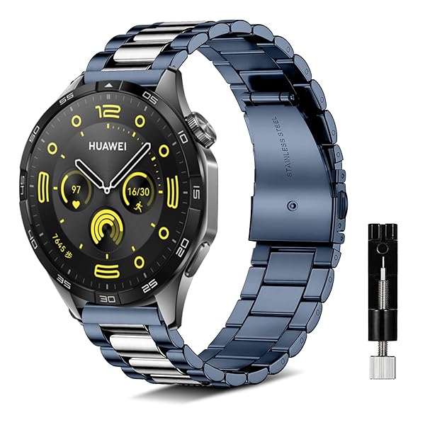 バンド 22mm For Huawei Watch GT 5 Pro/ GT 6 Pro /GT 6/GT 5/GT 4/GT 3/GT 2（46mm） 交換バンド ステンレス製 交換ベルト 交換簡単 通気 耐摩耗性 耐食性 時計バンド 調整器具付き