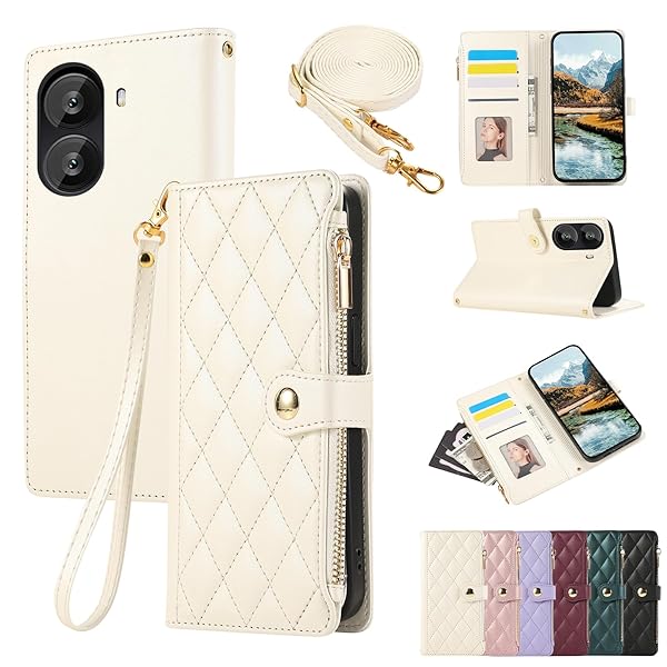 For Xiaomi Poco X7 Pro 5G ケース 手帳型 シャオミ ポコX7プロ ケース ショルダー ひし形柄 Poco X7 Pro カバー 人気 女性 ポコ X7 Pro ケース 肩掛け カード収納 ジップ付き財布 横置き機能 シンプル