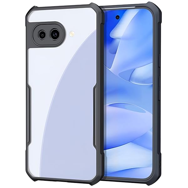 For Google Pixel 9A ケース 落下防止 ピクセル9A 保護ケースSGS認証 耐衝撃 グーグル9A 保護カバー 滑り止め 黄ばみ防止 耐久性 TPUフレーム＋PC透明バックパネル素材 軽量 Pixel 9A用 (ブラック)