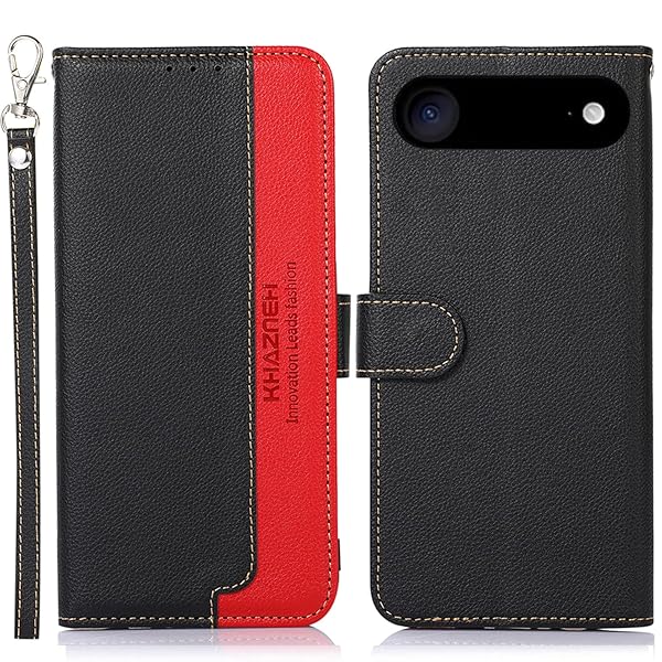 For iPhone Air ケース 手帳型 アイフォン エア カバー 財布型 ストラップ付き [RFIDブロッキング] 高級PUレザー マグネット開閉式 カード収納 横置きスタンド機能 耐衝撃 人気 便利 おしゃれ ブラック