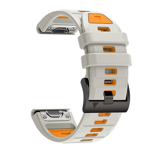 22mm 26mm 二色シリコンウォッチバンド 替えベルト はに適合 GARMIN(ガーミン) Fenix 8 / Fenix 7X / Fenix 6X / Fenix 5X /Fenix 7/6/5 用 交換 ベルト クイックリリース瞬時取り付け
