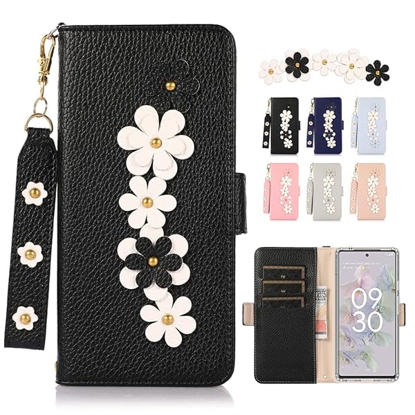 Google Pixel 6A カバー 手帳型 ストラップ付き グーグル ピクセル6A 5g ケース Pixel6A スマホケース グーグル6A au Google Pixel 6a 携帯ケース 手帳型 かわいい 財布型 レザー製花 上級おしゃれ