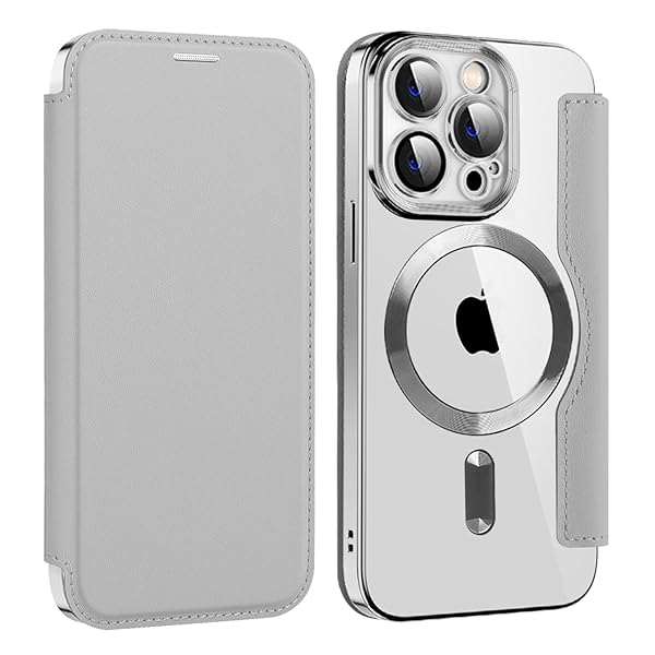 iPhone 12 Pro Max 用 ケース 手帳型 Magsafe対応 クリア 背面 透明 高級なPUレザー 永久磁石 マグネット スマホケース カード収納、人気財布型 カバー 軽量 アイフォン12 Pro Max 用 手帳カバー (iPhone