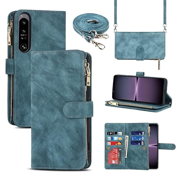 Xperia 1 IV SO-51C SOG06 ケース 手帳型 SOG06 ケース SO-51C カバー Xperia 1 IV ケース合成PUレザー 財布型 内蔵マグネット 留め具装備 スマホケース カード収納 横置きスタンド 機能 小銭入れ ジ