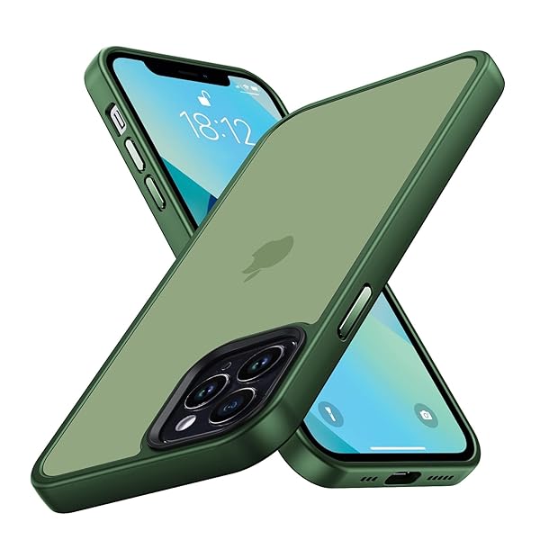 iPhone 13 Pro 用 ケース 耐衝撃 滑り止め 指紋防止 米軍MIL規格 マット仕上げ ストラップホール付き SGS認証 黄変防止 耐久性 カバー ワイヤレス充電対応 アイフォン いphone 13 Pro 用 6.1 インチ ケース グリ