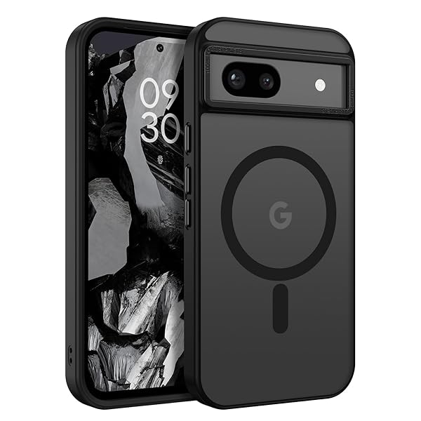 Google Pixel 8A ケース MagSafe対応 ワイヤレス充電 マット 半透明 耐衝撃 米軍MIL規格 マグネット搭載 ストラップホール付き 指紋防止 レンズ保護 グーグルピクセル8a スマホケース カバー ブラック