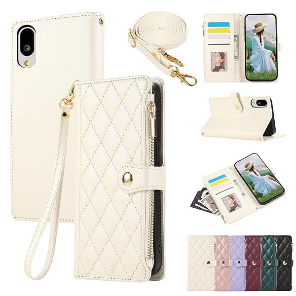 BASIO Active 2 SHG12 / BASIO Active SHG09 ケース 手帳型 ひし形柄 シンプルスマホ7 ケース ショルダー シンプルスマホ6 A201SH ケース 人気 女性 ベイシオ アクティブ2 スマホケース 肩掛け カー