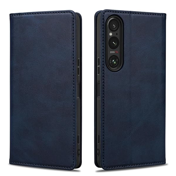 Xperia 1 VII 用 ケース 手帳型 SO-51F SOG15 A501SO 手帳型ケース マグネット式 エクスペリア1 vii 用 カード収納 Xperia 1 マーク 7 用 手帳カバー XQ-FS44 6.5インチ W1 ダークブルー