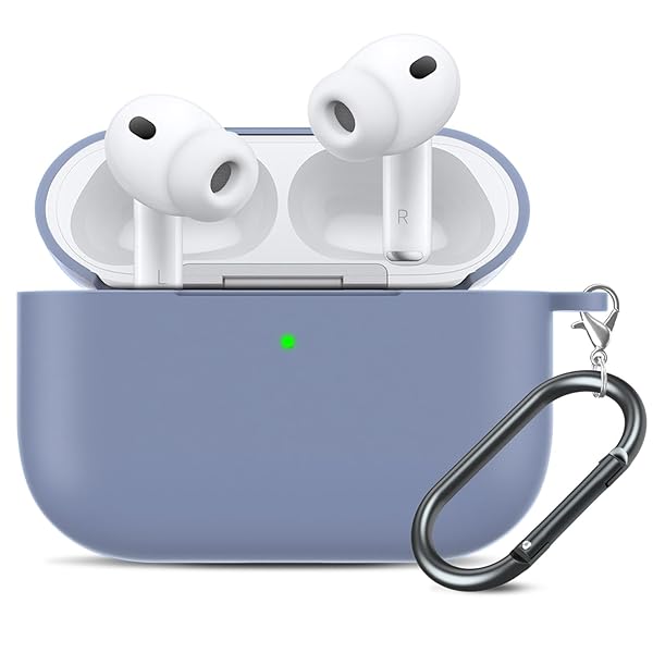 AirPods Pro 3 ケース 2025年 シリコン 保護カバー 耐衝撃性 AirPods Pro 第3世代用ケース LEDライトが見える エアーポッズ プロ3 傷防止 充電ケー ス ワイヤレス充電 防水防塵 軽量小型(パープル)