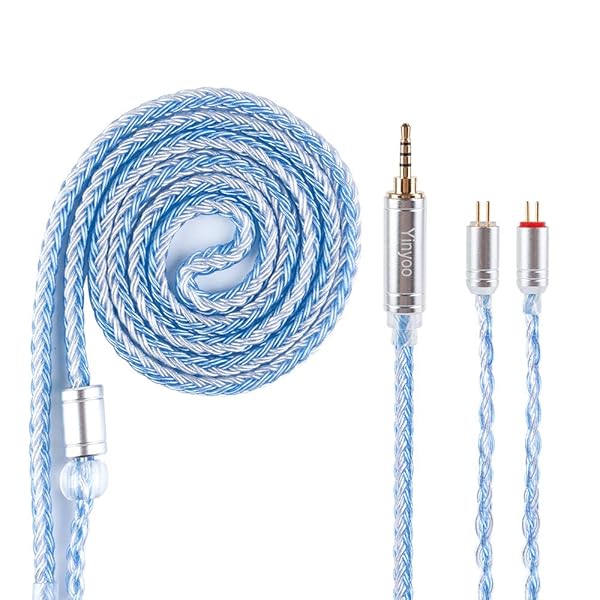 イヤホンリケーブル 0.78mm 2pin 2.5mm YYX4849 銀メッキ線 16芯イヤホン リケーブル 4極 バランス ヘッドフォン 交換用ケーブル hi-fiオーディオ イヤモニ アップグレードケーブル NRA/C12/ARIA/KATO/