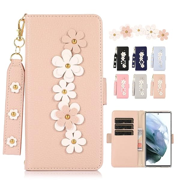 Galaxy S22 Ultra 5G ケース 手帳型 ストラップ付き au SCG14 docomo SC-52C Galaxy S22Ultra 5G スマホケース 携帯カバー ギャラクシー S22Ultra 5G 手帳型ケース かわいい 可愛