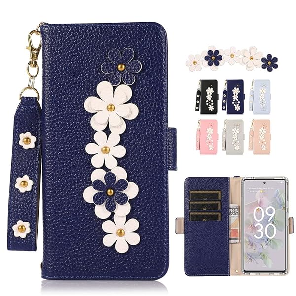 Google Pixel 6A カバー 手帳型 ストラップ付き グーグル ピクセル6A 5g ケース Pixel6A スマホケース グーグル6A au Google Pixel 6a 携帯ケース 手帳型 かわいい 財布型 レザー製花 上級おしゃれ