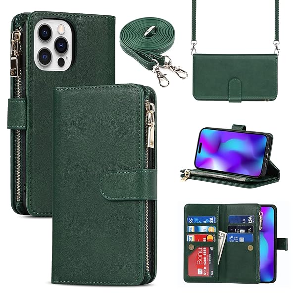 iPhone14 Pro Max ケース 手帳型 iphone14promax ケース アイフォン14 プロ マックス カバー合成PUレザー 財布型 内蔵マグネット 留め具装備 スマホケース カード収納 横置きスタンド 機能 小銭入れ ジッパーポケッ