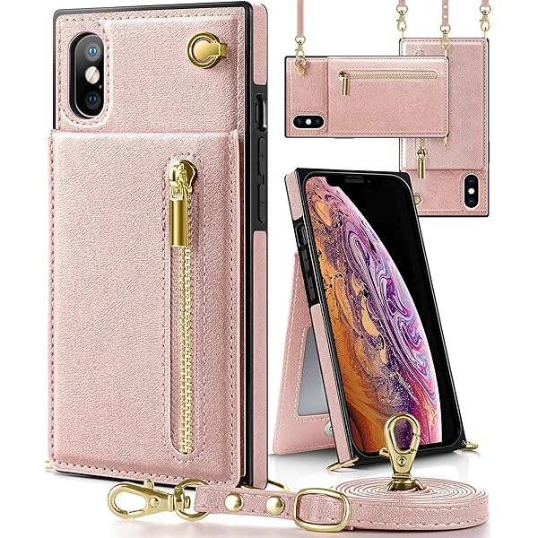 iphone XS Max ケース手帳型 iphone XS Maxスマホ ケース 財布型 iPhone XS Max適用 携帯ケース 肩掛け 首かけ 斜めがけ ショルダー アイフォンXS Max ケース手帳型 背面 カード収納 ストラップ付き 上下