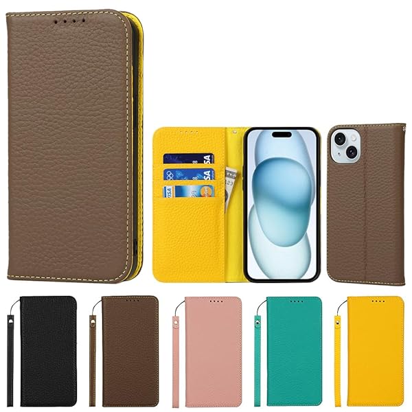 アイフォン iPhone 15 ケース 牛革 本革 手帳型 iPhone15 財布型カバー iPhone 15 本革 手帳型 携帯スマホカバー 人気 おしゃれ 内蔵マグネット 耐汚れ 耐衝撃 カード収納 軽量 人気 -ブラウン