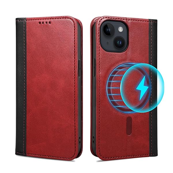 iPhone 15 用 ケース 手帳型 MagSafe対応 iPhone15 用 手帳型ケース アイフォン15 用 ケース カード収納 スタンド機能 全面保護 衝撃吸収 スマホケース MagSafe 対応 内蔵マグネット 財布型 アイホン15 用