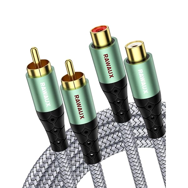 2RCA 延長ケーブル サブウーファーケーブル 2RCA オス to メス ナイロン編み込みステレオオーディオケーブルアダプター スピーカー アンプ ホームシネマ テレビ Hi-Fiシステム用 2M