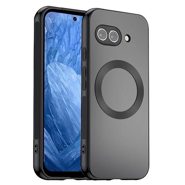 ケース Pixel 9A 用 ケース【Magsafe対応】 ピクセル9 A カバー 電光質感 耐衝撃 画面保護 レンズ保護 米軍MIL規格 滑り止め 指紋防止 黄変防止 ストラップホール付き ワイヤレス充電対応 スマホケース ブラック (Pixel