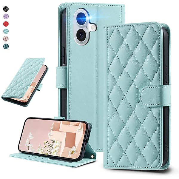 UnivoColors Galaxy A25 5G(SC-53F/SCG33) キルティングレザー調 手帳型ケース エレガント 高質PU マグネット開閉式 カード収納機能 スタンド機能 液晶全面保護 レンズ保護 ストラップ付属(ミントグリーン)