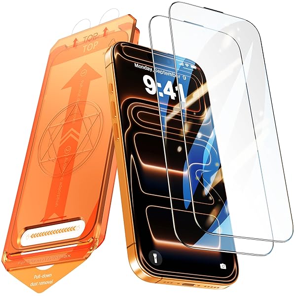 対応 iPhone 17 Pro Max ガラスフィルム 2枚セット ガイド枠一体式 自動吸着 いphone17pro max 保護フィルム 超鮮明な画質 高光...