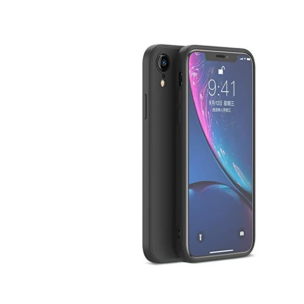 iPhone XRシリコンケース レンズの全面保護 次世代iPhoneの手触り (ブラック)