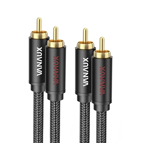 2RCA to 2RCA ケーブル サブウーファー ケーブル 同軸デジタルケーブル【分岐型センターピン 】オス-オス 赤/白 HDTV/ホームシアター/スピーカー/アンプ/CDプレーヤ、ゲーム機等に適用 (2M)