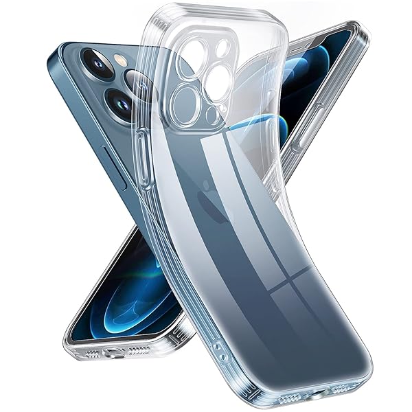 iPhone 12 Pro ケース クリア 透明電話カバー 米軍MIL規格 軽量耐衝撃 カメラレンズ保護 シリコン 擦り傷防止 黄変防止 TPU 保護ケース ワイヤレス充電対応 極薄でソフトな素肌感覚 高精細透明 アイフォン 12 プロ カバー 6.