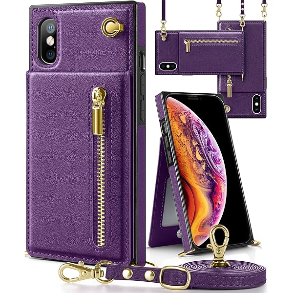 iphone XS Max ケース手帳型 iphone XS Maxスマホ ケース 財布型 iPhone XS Max適用 携帯ケース 肩掛け 首かけ 斜めがけ ショルダー アイフォンXS Max ケース手帳型 背面 カード収納 ストラップ付き 上下