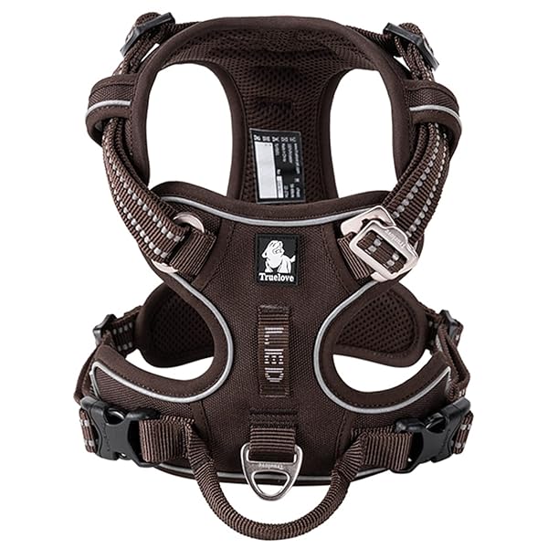 Rakuten - 2020新型 犬用ハーネス 犬用胴輪 ドッグ ペット用品 ハーネス 3M反射材料 訓練 ナイロン製 小型犬、中型犬、大型犬に向け 通気性 調節可能 (L, ブラウン)