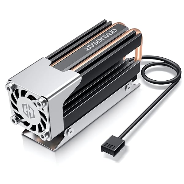 Rakuten - M2 2280 SSDヒートシンク アルミニウム 25mmの高速PWMファン 二つの純銅のヒートパイプ 多層のヒ