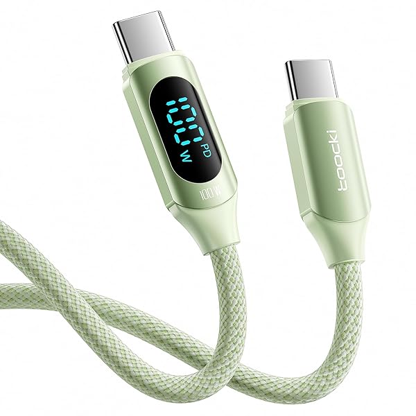 usb c ケーブル 100W 1M LEDディスプレイ付き タイプC PD/QC 急速充電 typec ナイロン編み データ転送