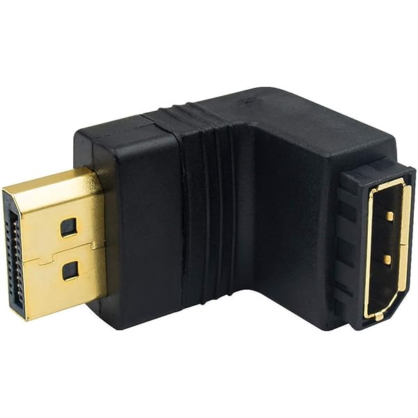 Rakuten - Displayport 延長アダプタ, L字型90度下向きDisplayPortオスtoメス延長アダプタ4K ディスプレイポー