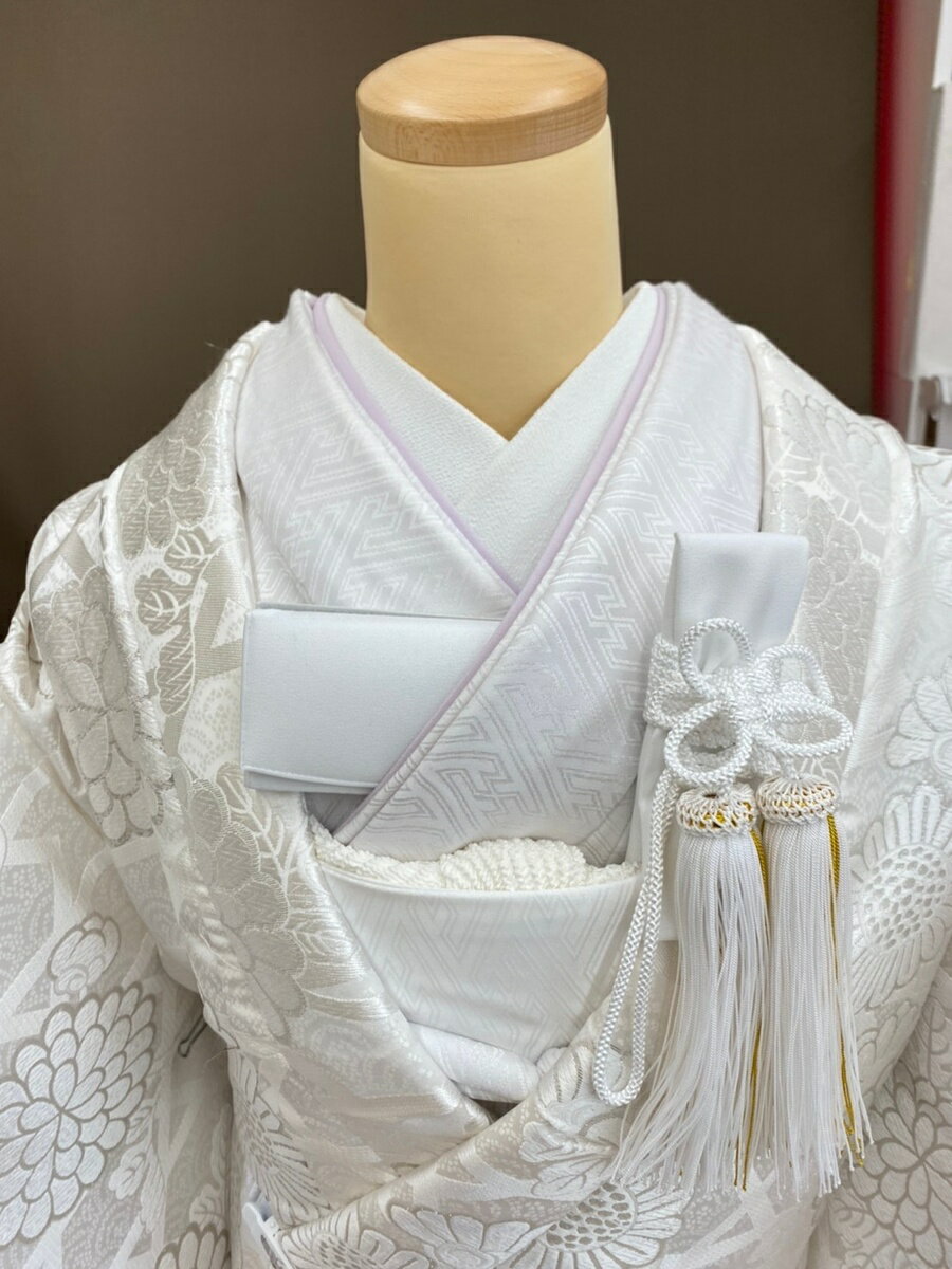 伊達衿　重ね衿　簡単差し込み式　婚礼用 　薄ムラサキ系