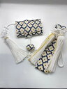 【送料無料】花嫁和装 はこせこ かいけん 新品 婚礼用 筥迫 懐剣2点セット 花柄 白紺系