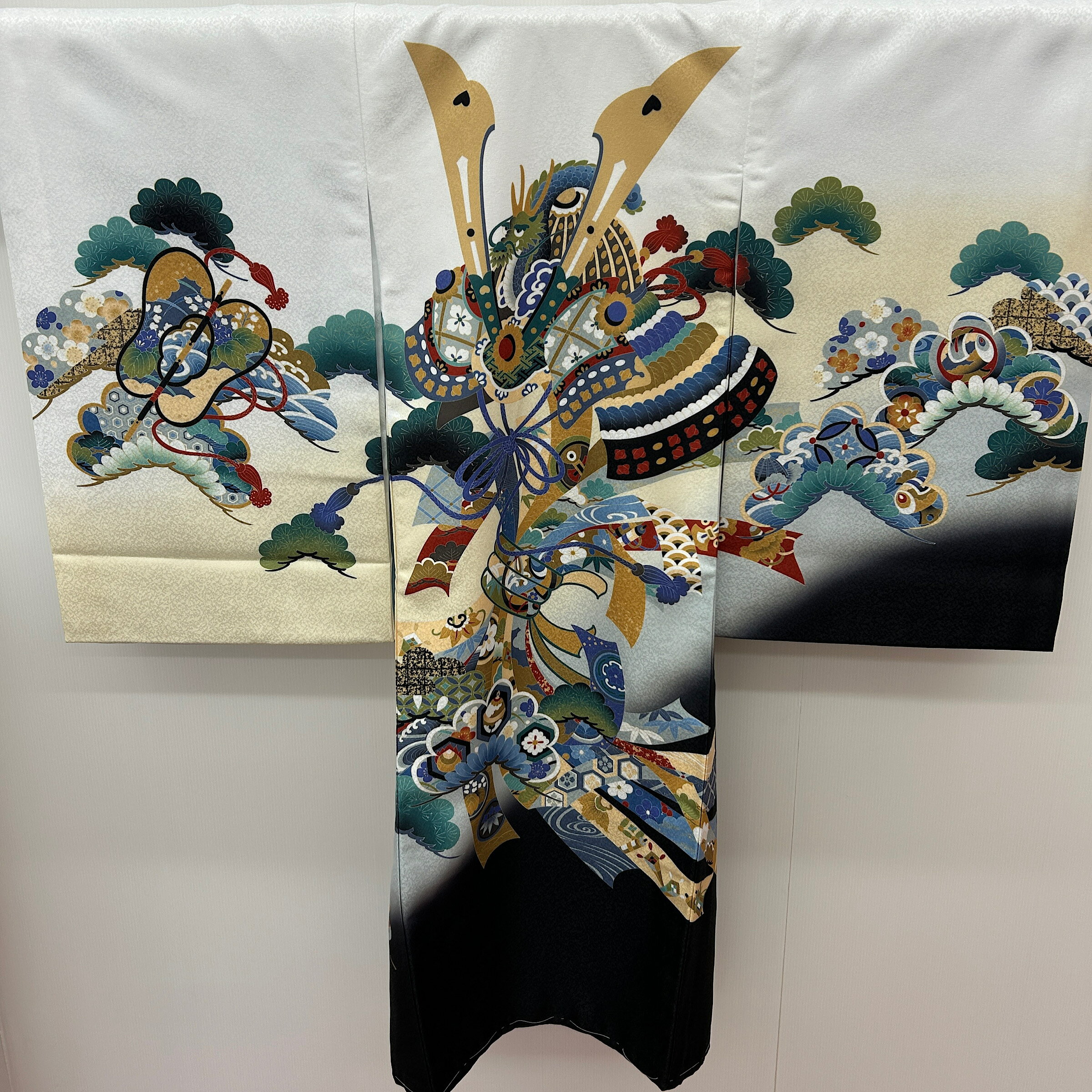 【送料無料】産着　お宮参り 着物 男の子 花うさぎ　赤ちゃん 産着 掛け着 初着 お祝い着